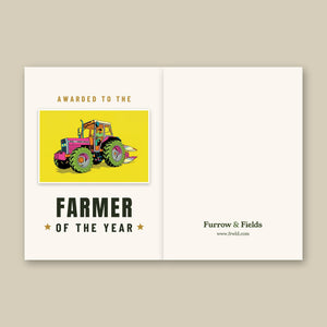 Furrow & Fields Greeting Card Farmer of the Year Massey Ferguson 375 Pop Art | Greeting Card Quality Farmers Merch