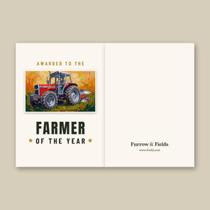 Furrow & Fields Greeting Card Farmer of the Year Massey Ferguson 375 Splash Art | Greeting Card Quality Farmers Merch