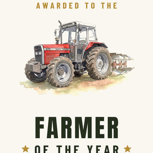 Furrow & Fields Greeting Card Farmer of the Year Massey Ferguson 375 Watercolour | Greeting Card Quality Farmers Merch