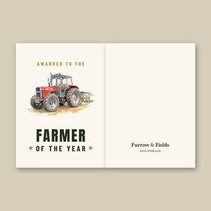 Furrow & Fields Greeting Card Farmer of the Year Massey Ferguson 375 Watercolour | Greeting Card Quality Farmers Merch