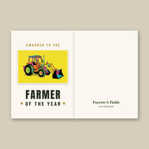Furrow & Fields Greeting Card Farmer of the Year Massey Ferguson 50E Pop Art | Greeting Card Quality Farmers Merch