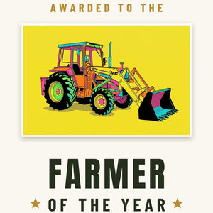 Furrow & Fields Greeting Card Farmer of the Year Massey Ferguson 50E Pop Art | Greeting Card Quality Farmers Merch