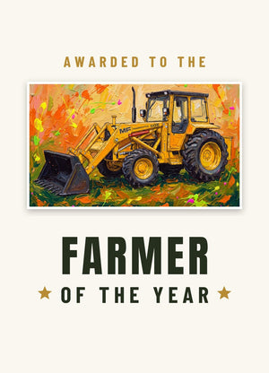 Furrow & Fields Greeting Card Farmer of the Year Massey Ferguson 50E Splash Art | Greeting Card Quality Farmers Merch