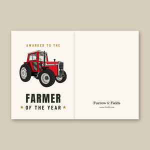 Furrow & Fields Greeting Card Farmer of the Year Massey Ferguson 590 4WD | Greeting Card Quality Farmers Merch