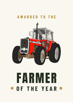 Furrow & Fields Greeting Card Farmer of the Year Massey Ferguson 595 | Greeting Card Quality Farmers Merch