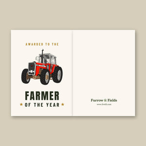 Furrow & Fields Greeting Card Farmer of the Year Massey Ferguson 595 | Greeting Card Quality Farmers Merch