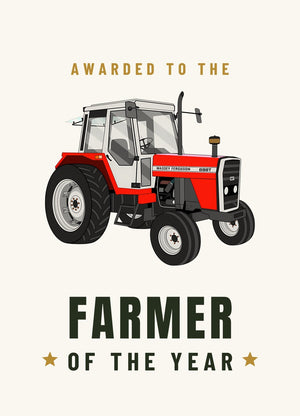 Furrow & Fields Greeting Card Farmer of the Year Massey Ferguson 698T | Greeting Card Quality Farmers Merch