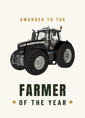 Furrow & Fields Greeting Card Farmer of the Year Massey Ferguson 7726S Black Beauty | Greeting Card Quality Farmers Merch