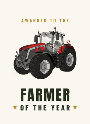 Furrow & Fields Greeting Card Farmer of the Year Massey Ferguson 9X | Greeting Card Quality Farmers Merch