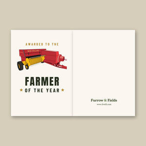 Furrow & Fields Greeting Card Farmer of the Year New Holland 274 Square Baler | Greeting Card Quality Farmers Merch