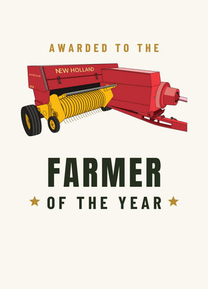Furrow & Fields Greeting Card Farmer of the Year New Holland 274 Square Baler | Greeting Card Quality Farmers Merch