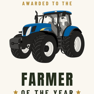 Furrow & Fields Greeting Card Farmer of the Year New Holland 7040 | Greeting Card Quality Farmers Merch