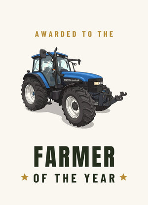 Furrow & Fields Greeting Card Farmer of the Year New Holland TM 135 | Greeting Card Quality Farmers Merch
