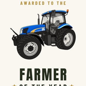 Furrow & Fields Greeting Card Farmer of the Year New Holland TS 135A | Greeting Card Quality Farmers Merch