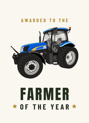 Furrow & Fields Greeting Card Farmer of the Year New Holland TS 135A | Greeting Card Quality Farmers Merch