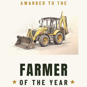 Furrow & Fields Greeting Card Farmer of the Year Terex 860 Elite Pencil Sketch | Greeting Card Quality Farmers Merch