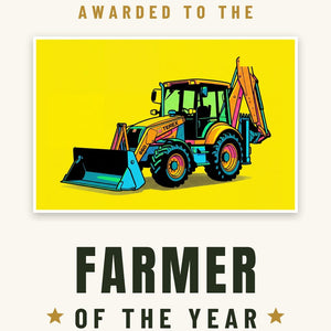 Furrow & Fields Greeting Card Farmer of the Year Terex 860 Elite Pop Art | Greeting Card Quality Farmers Merch