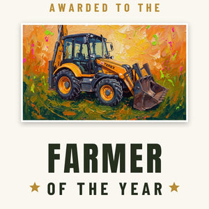 Furrow & Fields Greeting Card Farmer of the Year Terex 860 Elite Splash Art | Greeting Card Quality Farmers Merch