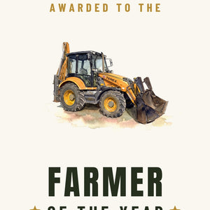 Furrow & Fields Greeting Card Farmer of the Year Terex 860 Elite Watercolour | Greeting Card Quality Farmers Merch