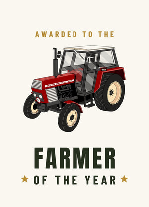 Furrow & Fields Greeting Card Farmer of the Year Zetor Crystal 8011 | Greeting Card Quality Farmers Merch