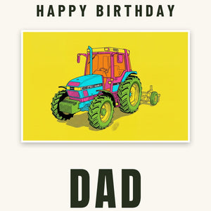 Furrow & Fields Greeting Card Happy Birthday Dad Case IH 4240 XL Pro Pop Art | Greeting Card Quality Farmers Merch
