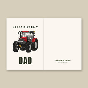 Furrow & Fields Greeting Card Happy Birthday Dad Case IH Maxxum 145 | Greeting Card Quality Farmers Merch