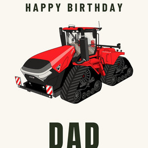 Furrow & Fields Greeting Card Happy Birthday Dad Case IH Quadtrac 715 | Greeting Card Quality Farmers Merch