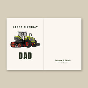 Furrow & Fields Greeting Card Happy Birthday Dad Claas Axion 930 | Greeting Card Quality Farmers Merch