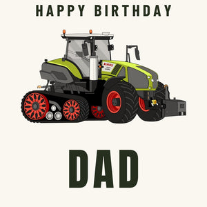 Furrow & Fields Greeting Card Happy Birthday Dad Claas Axion 930 | Greeting Card Quality Farmers Merch