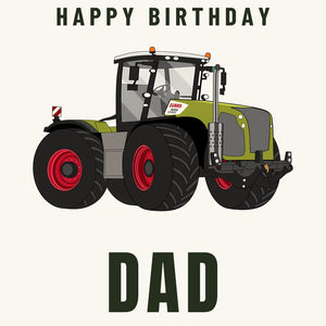 Furrow & Fields Greeting Card Happy Birthday Dad Claas Xerion 5000 Tractor VC | Greeting Card Quality Farmers Merch