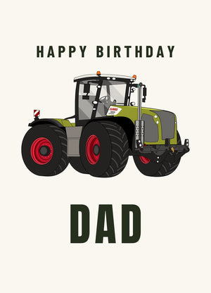 Furrow & Fields Greeting Card Happy Birthday Dad Claas Xerion 5000 Tractor VC | Greeting Card Quality Farmers Merch
