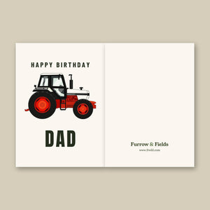 Furrow & Fields Greeting Card Happy Birthday Dad David Brown 1490 4WD | Greeting Card Quality Farmers Merch