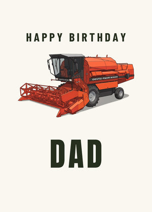 Furrow & Fields Greeting Card Happy Birthday Dad Deutz-Fahr M1320 | Greeting Card Quality Farmers Merch