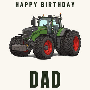 Furrow & Fields Greeting Card Happy Birthday Dad Fendt 1050 Vario Cartoon | Greeting Card Quality Farmers Merch
