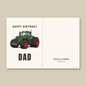 Furrow & Fields Greeting Card Happy Birthday Dad Fendt 1050 Vario Cartoon | Greeting Card Quality Farmers Merch