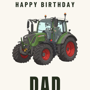Furrow & Fields Greeting Card Happy Birthday Dad Fendt 313 Vario Cartoon | Greeting Card Quality Farmers Merch