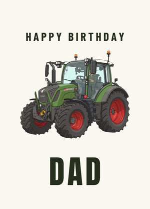 Furrow & Fields Greeting Card Happy Birthday Dad Fendt 313 Vario Cartoon | Greeting Card Quality Farmers Merch