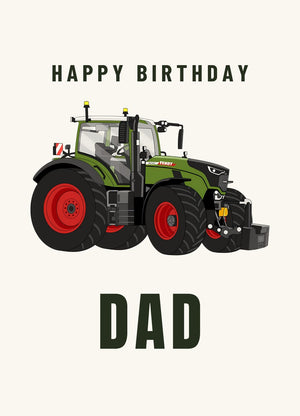 Furrow & Fields Greeting Card Happy Birthday Dad Fendt 728 Vario | Greeting Card Quality Farmers Merch