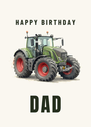 Furrow & Fields Greeting Card Happy Birthday Dad Fendt 930 Vario S4 Watercolour | Greeting Card Quality Farmers Merch