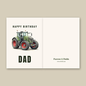 Furrow & Fields Greeting Card Happy Birthday Dad Fendt 930 Vario S4 Watercolour | Greeting Card Quality Farmers Merch