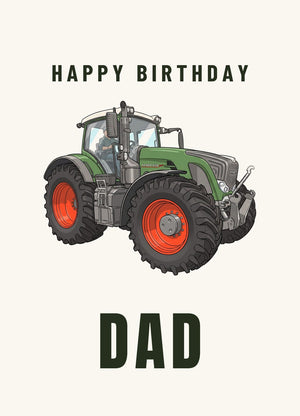 Furrow & Fields Greeting Card Happy Birthday Dad Fendt 939 Vario Cartoon | Greeting Card Quality Farmers Merch