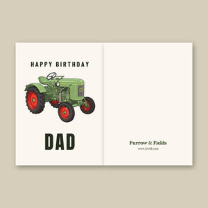 Furrow & Fields Greeting Card Happy Birthday Dad Fendt Dieselross Cartoon | Greeting Card Quality Farmers Merch