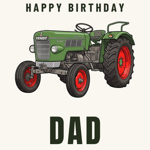 Furrow & Fields Greeting Card Happy Birthday Dad Fendt Farmer 2 Cartoon | Greeting Card Quality Farmers Merch