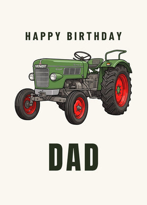 Furrow & Fields Greeting Card Happy Birthday Dad Fendt Farmer 2 Cartoon | Greeting Card Quality Farmers Merch