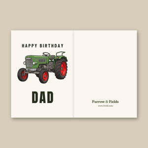 Furrow & Fields Greeting Card Happy Birthday Dad Fendt Farmer 2 Cartoon | Greeting Card Quality Farmers Merch