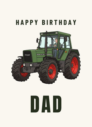 Furrow & Fields Greeting Card Happy Birthday Dad Fendt Favorit 611 Cartoon | Greeting Card Quality Farmers Merch