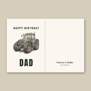 Furrow & Fields Greeting Card Happy Birthday Dad Fendt Favorit 818 Pencil Sketch | Greeting Card Quality Farmers Merch