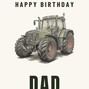 Furrow & Fields Greeting Card Happy Birthday Dad Fendt Favorit 818 Pencil Sketch | Greeting Card Quality Farmers Merch