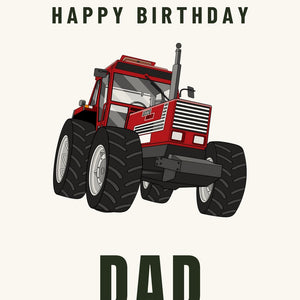 Furrow & Fields Greeting Card Happy Birthday Dad Fiat 1880 4WD | Greeting Card Quality Farmers Merch