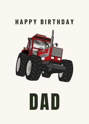 Furrow & Fields Greeting Card Happy Birthday Dad Fiat 1880 4WD | Greeting Card Quality Farmers Merch